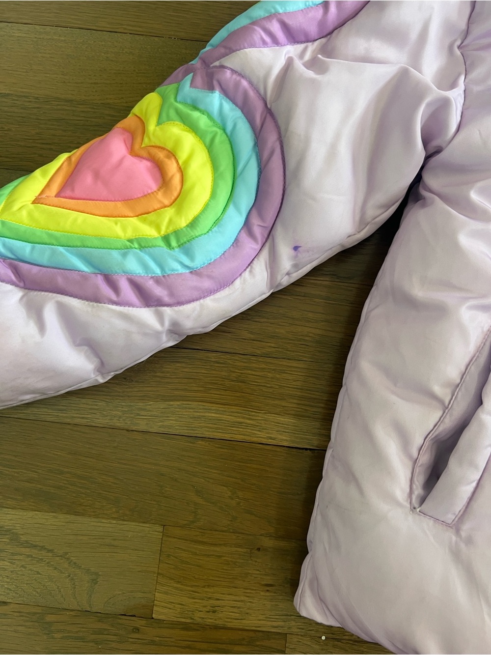 Lola and the Boys Rainbow Heart Puffer Girls Jacket Size 8 - Picture 3 of 8